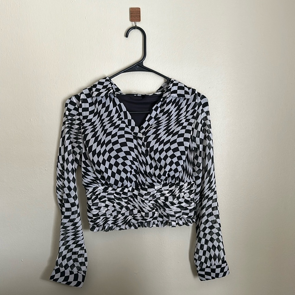 Checkered work blouse too